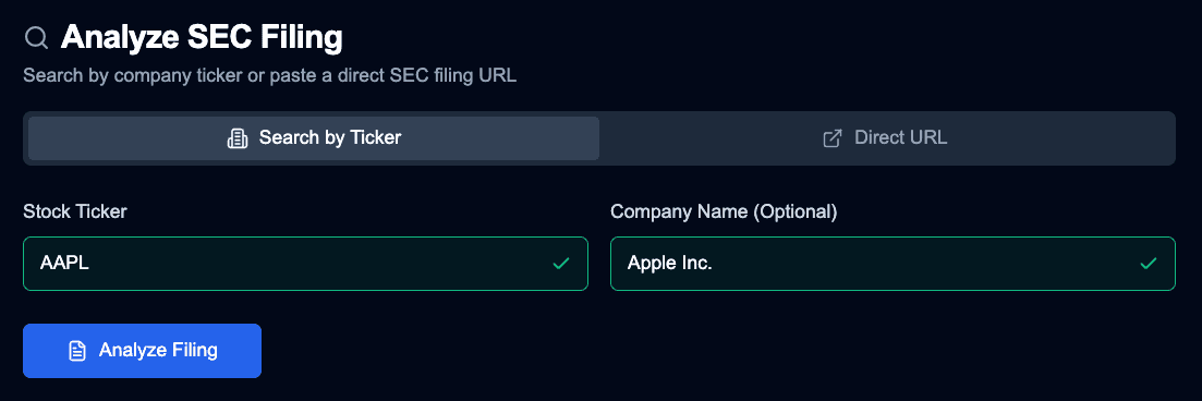 Filing Snapshot filter
